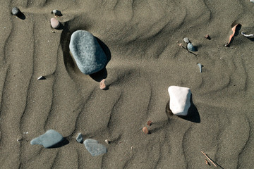 Sand with ripples and stones