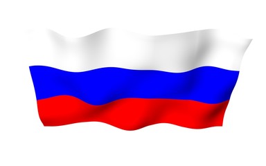 Waving flag of the Russian Federation. The National. State symbol of the Russia. 3D illustration