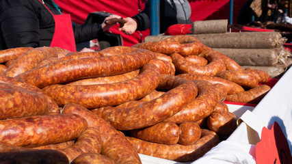 Sausages for sale on the street 
