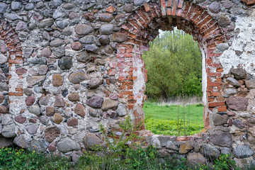 surface of an old wall of huge stones of a destroyed building