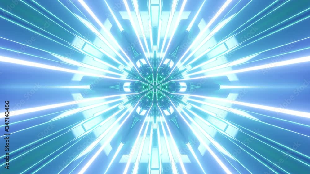 Poster background in style of cyberpunk or high-tech future. sci-fi tunnel transformer with neon lights. 4k