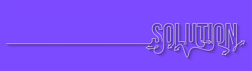 Solution Calligraphic line art Text banner poster vector illustration Design.