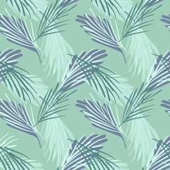 Fototapeta na wymiar Palm Leaves Seamless Pattern. Hand Drawn Background. 