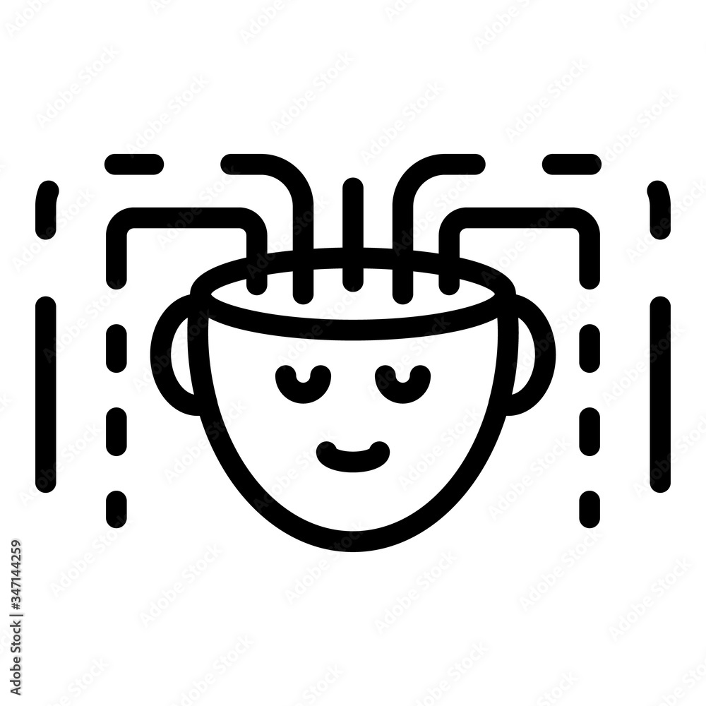 Poster truncated head and lines icon. outline truncated head and lines vector icon for web design isolated 
