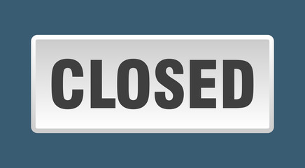 closed button. closed square white push button