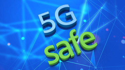 5G wireless internet connection background, communication network concept. 3d rendering