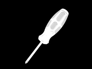 3d illustration of screwdriver isolated
