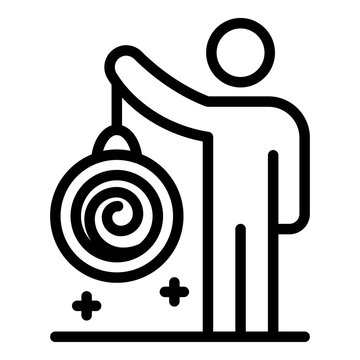 recommend clip art: Man with a pendulum icon. Outline man with a pendulum vector icon for web design isolated on white background