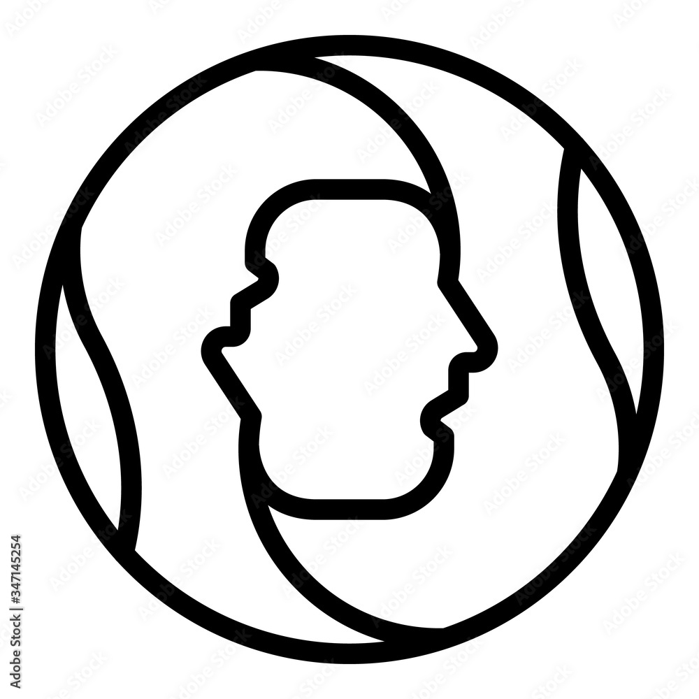 Poster face of a man in a circle icon. outline face of a man in a circle vector icon for web design isolate