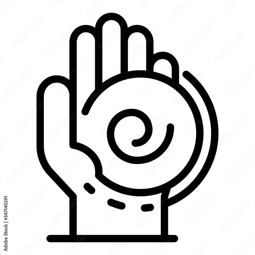 Aufkleber pendulum in the palm icon. outline pendulum in the palm vector icon for web design isolated on white