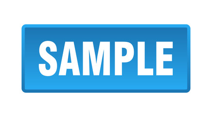 sample button. sample square blue push button