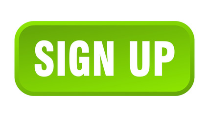 sign up button. sign up square 3d push button