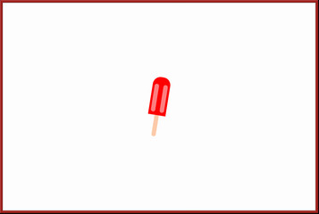 vector illustration of a red and white ice cube