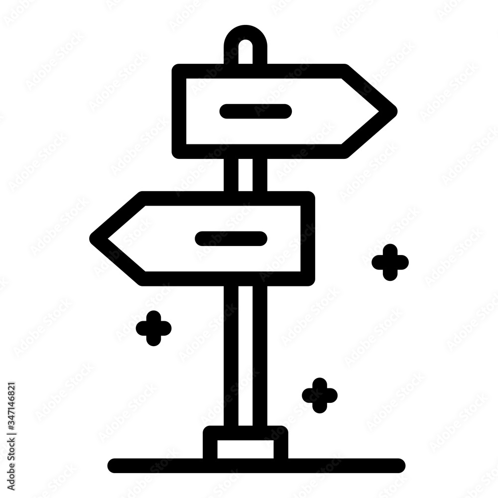Poster pillar with pointers icon. outline pillar with pointers vector icon for web design isolated on white