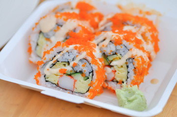 california maki , Japanese roll or rice roll © jobrestful