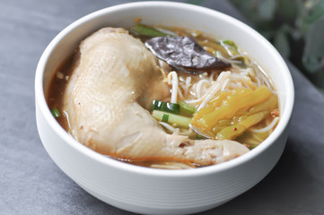 Chinese noodles or chicken noodles