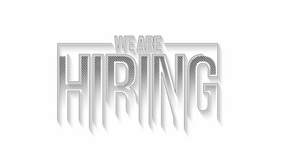 We are Hiring Calligraphic line art Text shopping poster vector illustration Design.