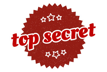 top secret sign. top secret round vintage retro label. top secret