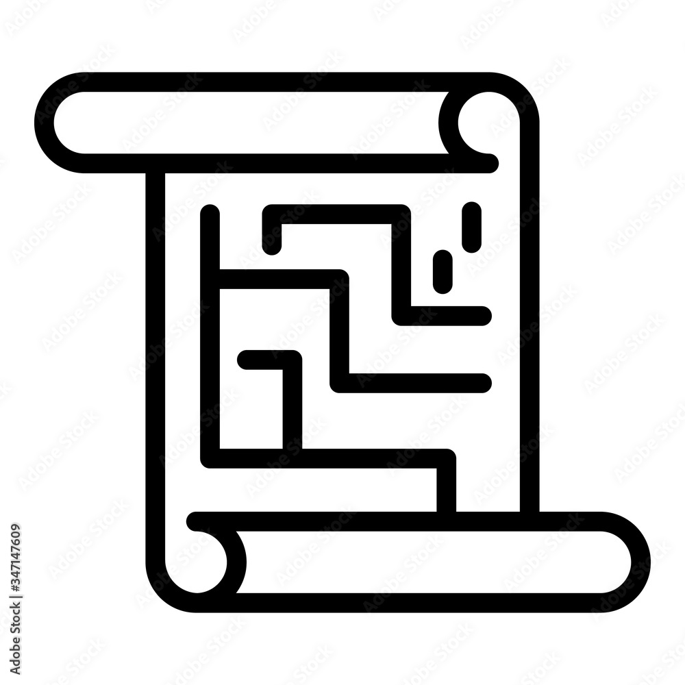 Poster plan map icon. outline plan map vector icon for web design isolated on white background