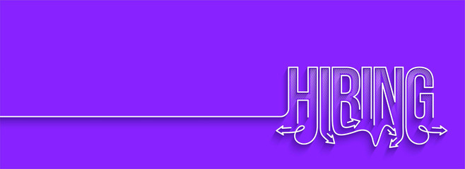 We are Hiring Calligraphic line art Text shopping poster vector illustration Design.