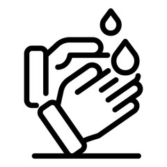 Washing hands icon. Outline washing hands vector icon for web design isolated on white background