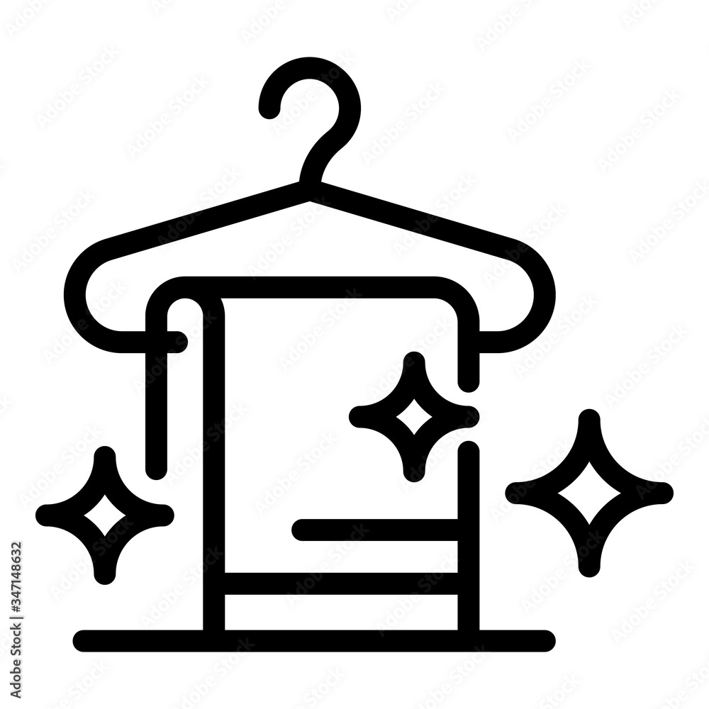 Aufkleber clean towel on a hanger icon. outline clean towel on a hanger vector icon for web design isolated on