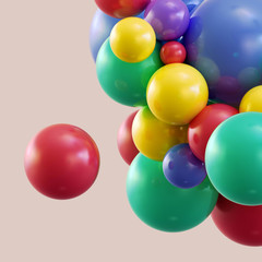 Fototapeta na wymiar Multicolored shiny balls closeup on a light background. 