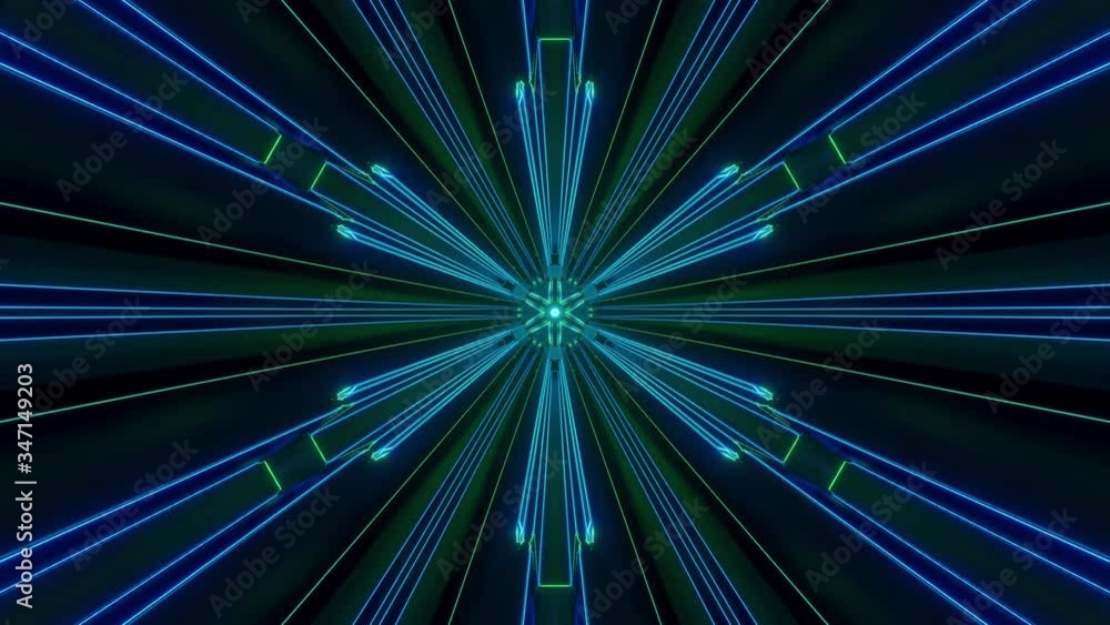 Poster background in style of cyberpunk or high-tech future. sci-fi tunnel transformer with neon lights. 4k