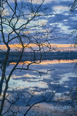 sunset over the river