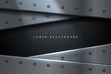 Metal background with hexagon pattern