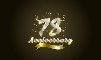 Fototapeta na wymiar Anniversary celebration background. with the 78th number in gold and with the words golden anniversary celebration.