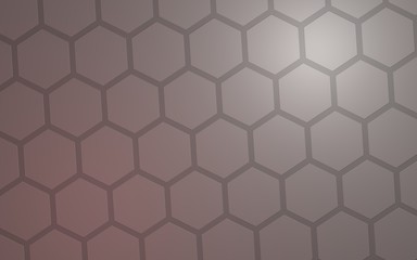 Honeycomb with color lighting, on a gray background. Perspective view on polygon look like honeycomb. Isometric geometry. 3D illustration