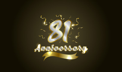 Fototapeta na wymiar Anniversary celebration background. with the 81st number in gold and with the words golden anniversary celebration.