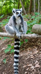 Fototapeta premium Lemur monkeys in Straußberg, Germany 