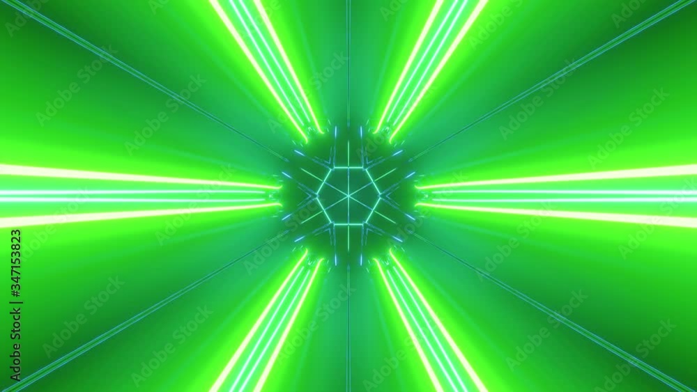 Poster background in style of cyberpunk or high-tech future. sci-fi tunnel transformer with neon lights. 4k