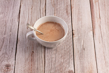 Bowl of hot chocolate in the morning