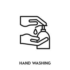 hand washing icon vector. hand wash sign symbol