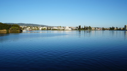 view of the Lake Merritt in Oakland, California.