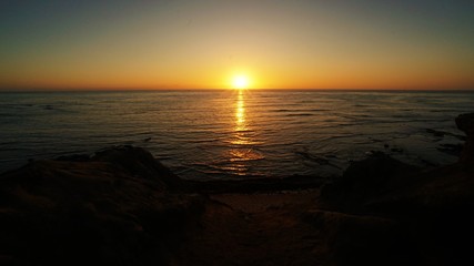 sunset at the sunset cliffs in San Diego