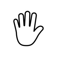Stop hand gesture designed in a line style