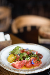 Heirloom Tomato Salad with Borage Flowers