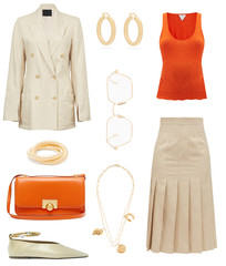 A clothing collage. The collage consists of fashionable clothes in prepared look and was made...