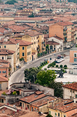 Top view on street in Italian town