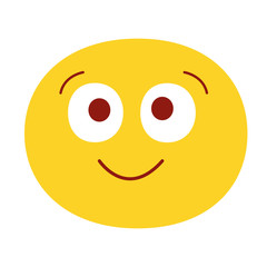 Smiling emoji vector illustration. Isolated on white background. Happy emotion face. Cute smiling face.