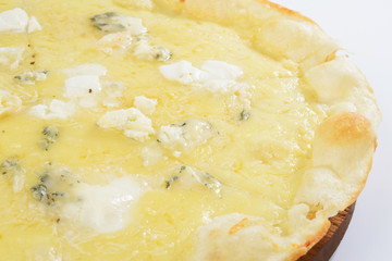 Classic italian pizza with mozzarella cheese close-up