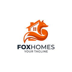 Obraz premium Fox homes logo vector design template