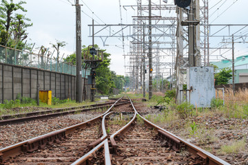 Naklejka premium 線路と踏切