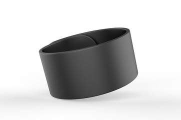 Blank Wide Silicone Rubber Slap Bracelet For branding and Mock up. 3d render illustration.