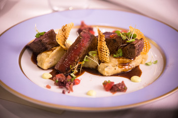 Beef steak creative decorate food