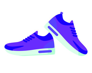 Running shoes ot sneakers vector flat illustration. Isolated on white background